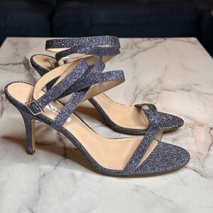Nina Shoes Elegant Glitter Strappy Heels, Size 11